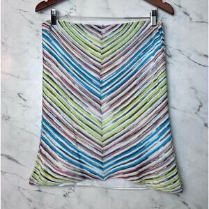 M Missoni Knit Diagonal Rainbow Stripe Skirt 8